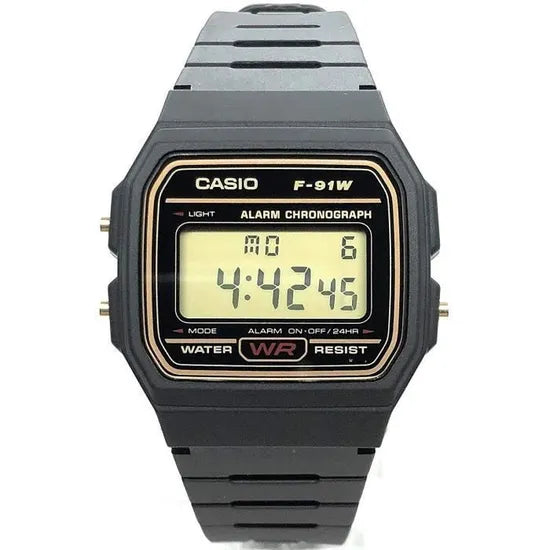 Casio Classic Sports Chronograph Alarm Black Gold F91W-G-9QDF Men's Watch