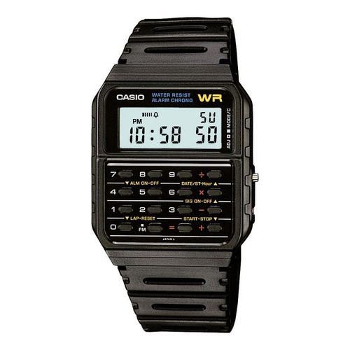 Casio Men Digital Calculator Black Dial Rubber Strap Watch CA-53W-1Z