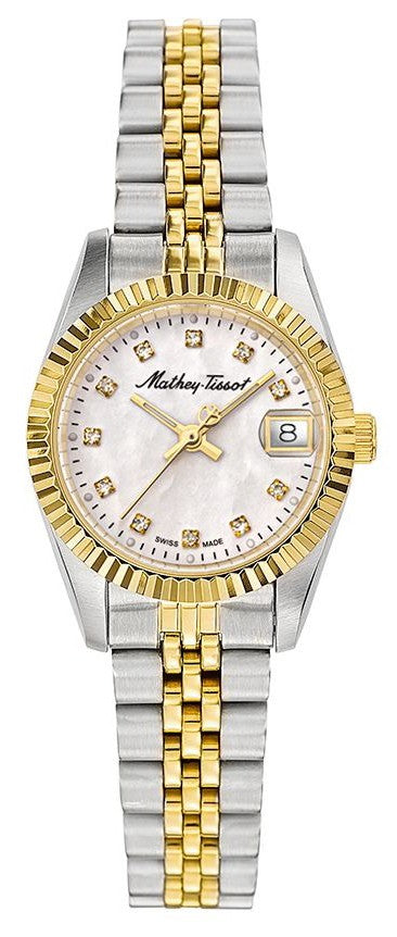 Mathey-Tissot Mathy II Two Tone Stainless Steel Mother Of Pearl Dial Quartz D710BI Women's Watch