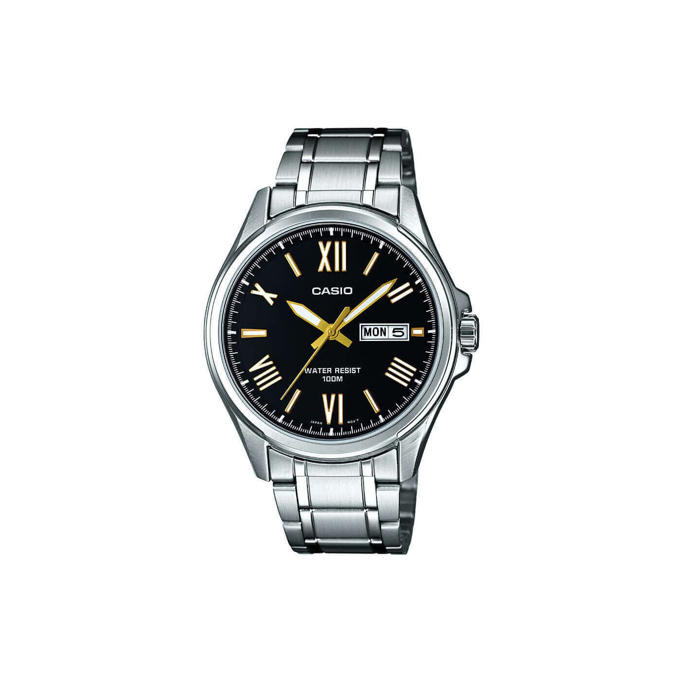Casio Men's Silver Stainless Steel Bracelet Watch - 100m WR - MTP-1377D-1AVEF