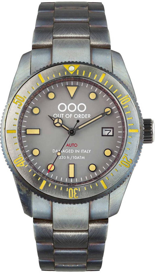 Out Of Order Grey Auto 2.0 Superluminova C3 Dial Automatic OOO.001-16.2.GR 100M Men's Watch