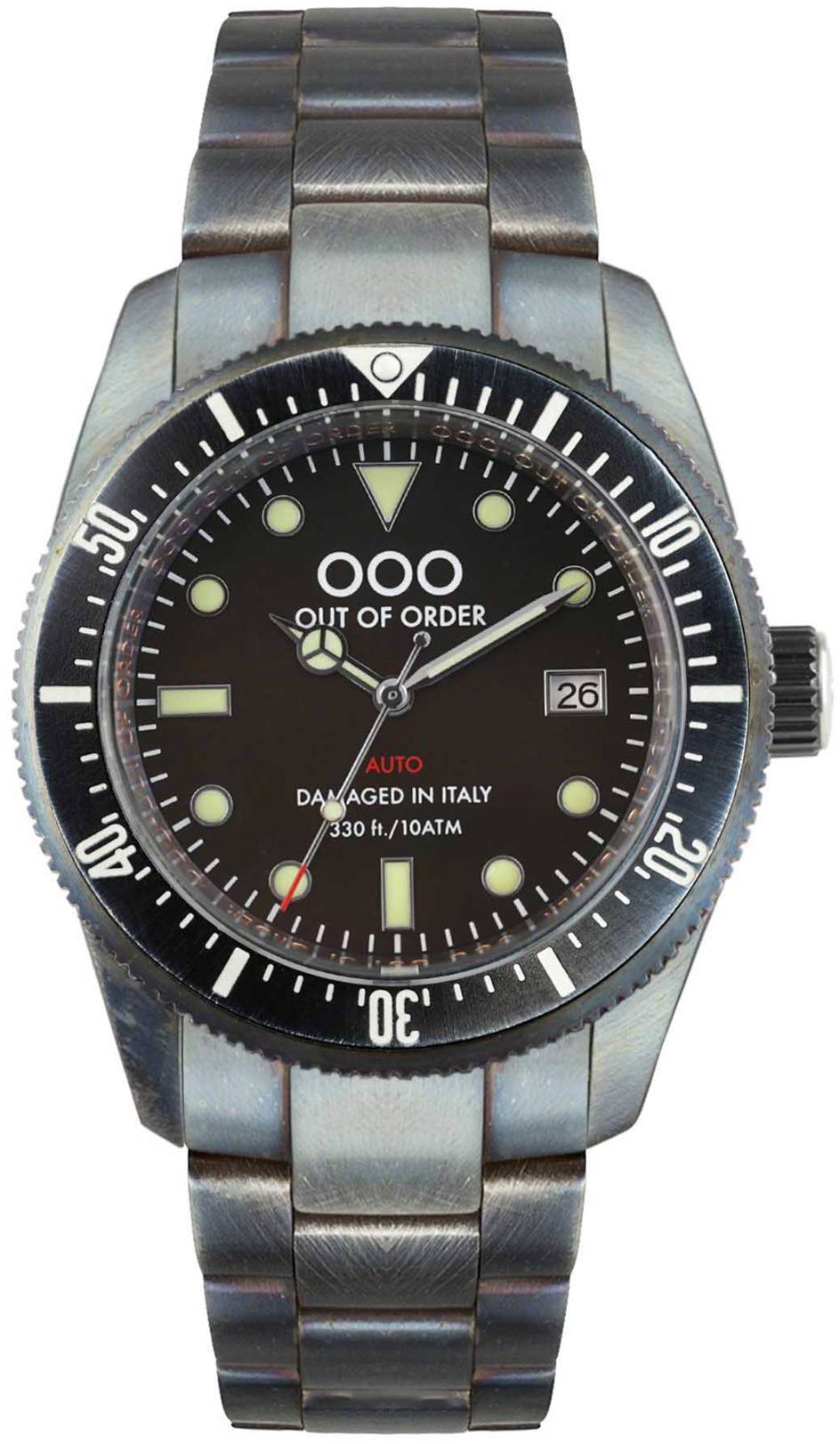 Out Of Order Black Auto 2.0 Superluminova C3 Dial Automatic OOO.001-16.2.NE 100M Men's Watch