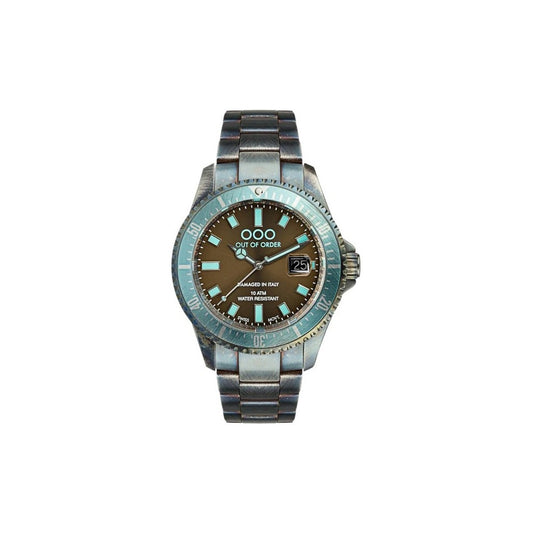 Out Of Order Turquoise And Casanova Brown Dial Quartz OOO.001-18.TU.MS 100M Men's Watch